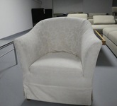 Ditre Italia Sessel mit Schürze, Stoffbezug natur/weiß, abziehbar