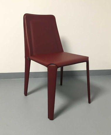 Stuhl ORIGAMI Stahlrohr / regeneriertes Leder, bordeauxrot von der Möbelmarke Jan Kurtz