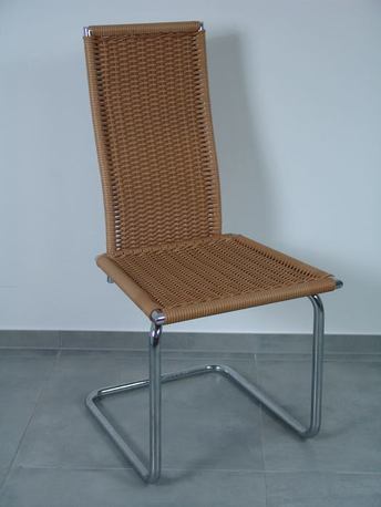 Freischwinger Stuhl, Saleengeflecht natur   von der Möbelmarke Ronald Schmitt