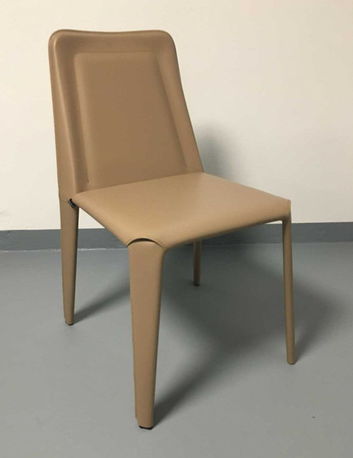 Stuhl ORIGAMI Stahlrohr /  regeneriertes Leder, beige   von der Möbelmarke Jan Kurtz