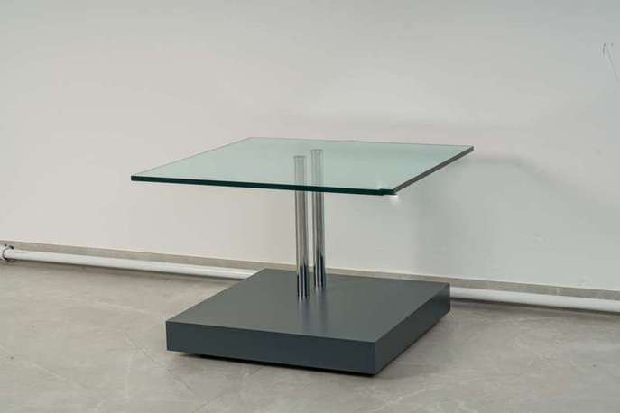 Couch-Rolltisch K 425, Glas, 60 x 60cm von der Möbelmarke Ronald Schmitt