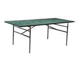 M-Design Marmor Tisch mit Platte in schwarz / grün, 180 x 91cm