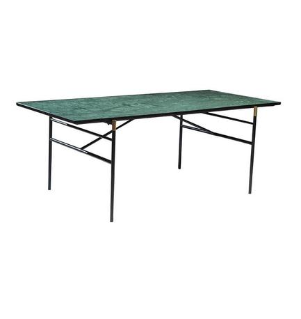 Marmor Tisch mit Platte in schwarz / grün, 180 x 91cm von der Möbelmarke M-Design