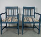 Marktex Stuhl - Sessel  22598, 2-er Set, Pinie massiv / blau