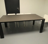 M-Design Esstisch mit Keramikplatte, Farbe: grau, 2 Auszugsplatten